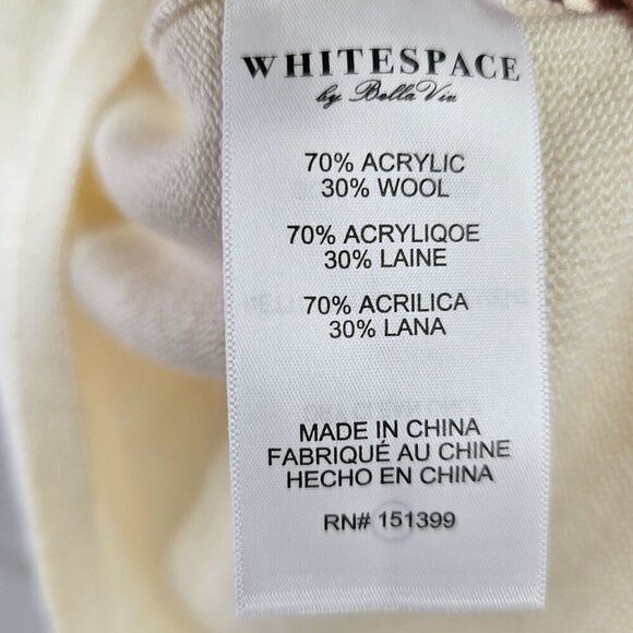 White Space Bella Via Short Slv Cowl Neck Sweater Lightweight Open Back Women 1X - Picture 5 of 8